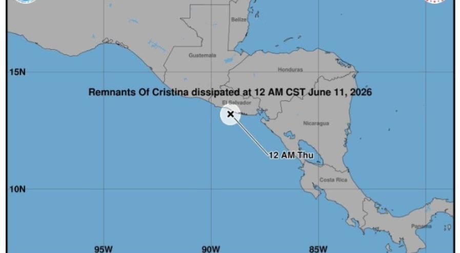 Cristina se degrada, pero sus remanentes seguirán hasta este viernes 
