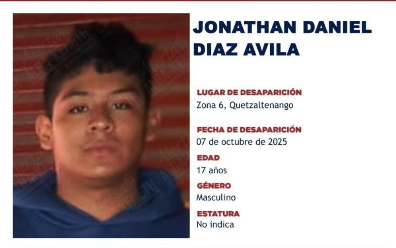 Buscan a joven desaparecido en zona 6 de Quetzaltenango
