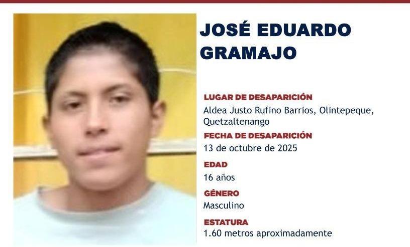 Activan alerta Alba-Keneth por la desaparición de joven en Olintepeque