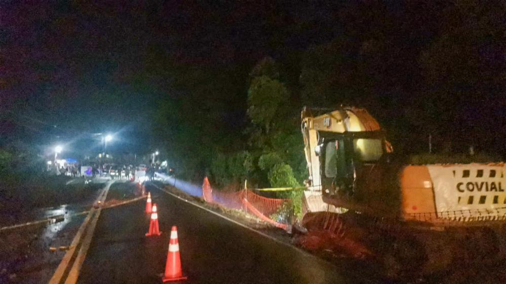 Habilitan carril provisional en kilómetro 194 de la ruta Cito-Zarco