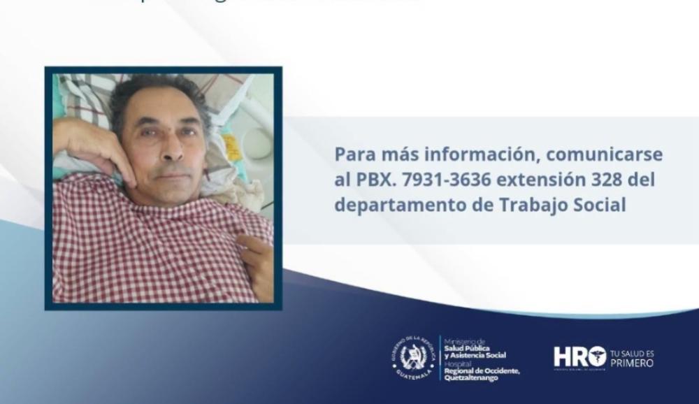 HRO busca a familiares de paciente fallecido 