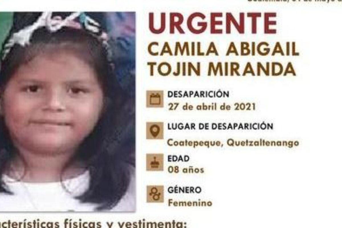 Desaparece niña de ocho años en Coatepeque