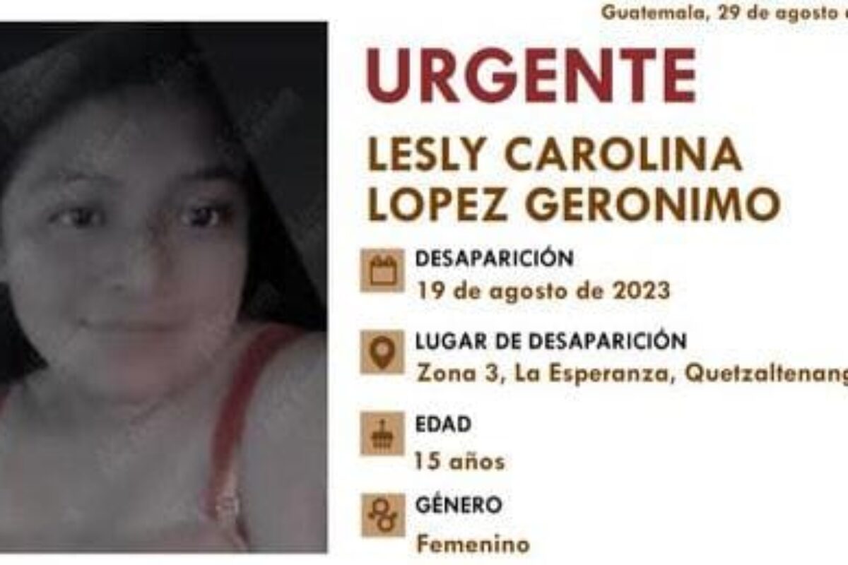 Adolescente desaparece en el municipio de La Esperanza