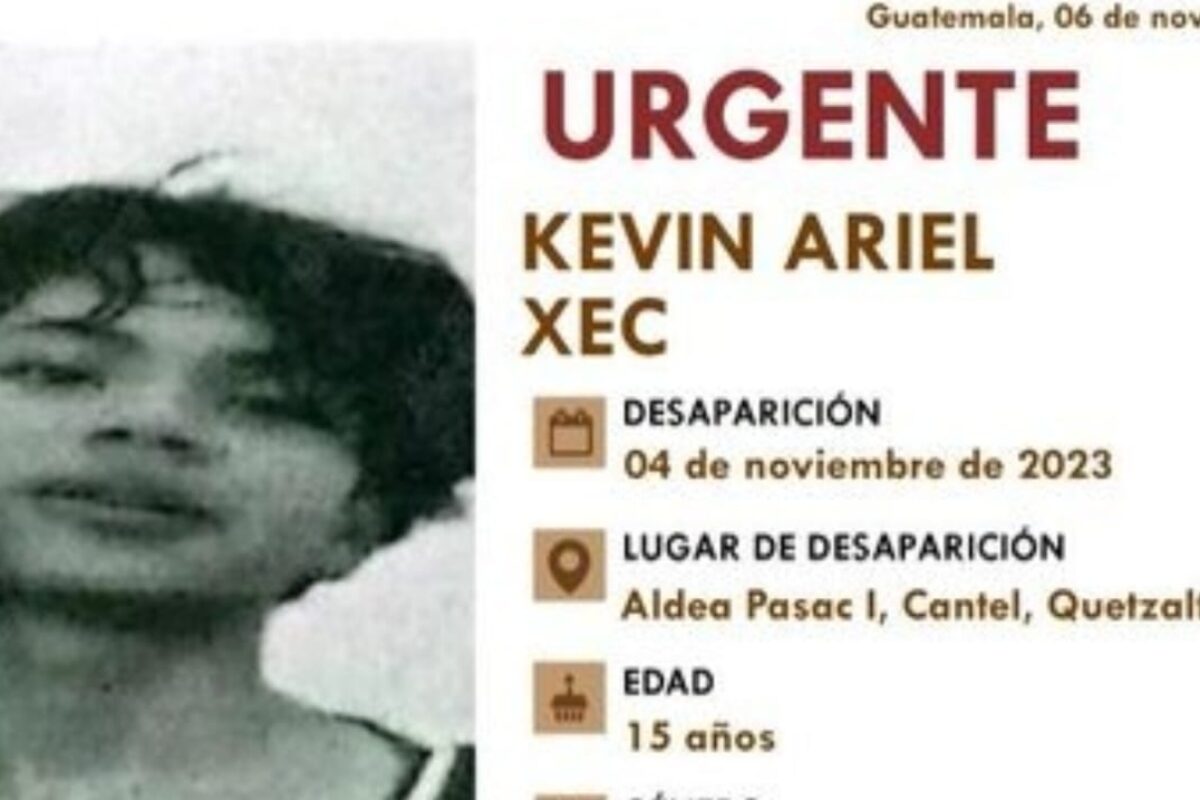 Desesperada búsqueda de Kevin Ariel Xec, adolescente que desapareció en Cantel