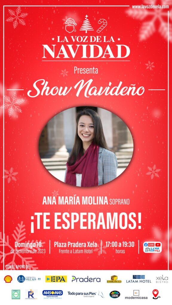 Ana María Molina, soprano, deslumbrará en el Show Navideño · La Voz de Xela