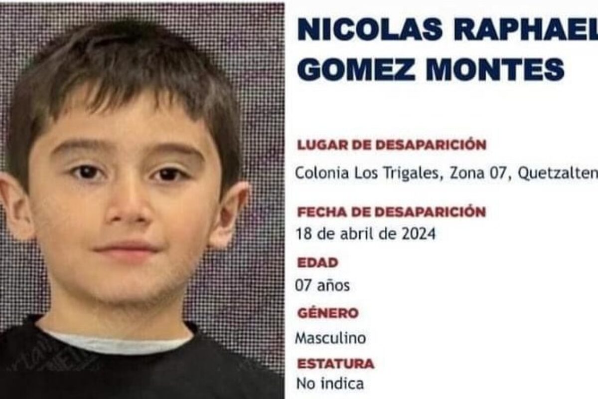 Desaparecido en Xela: Sigue búsqueda de Nicolás Raphael Gómez Montes